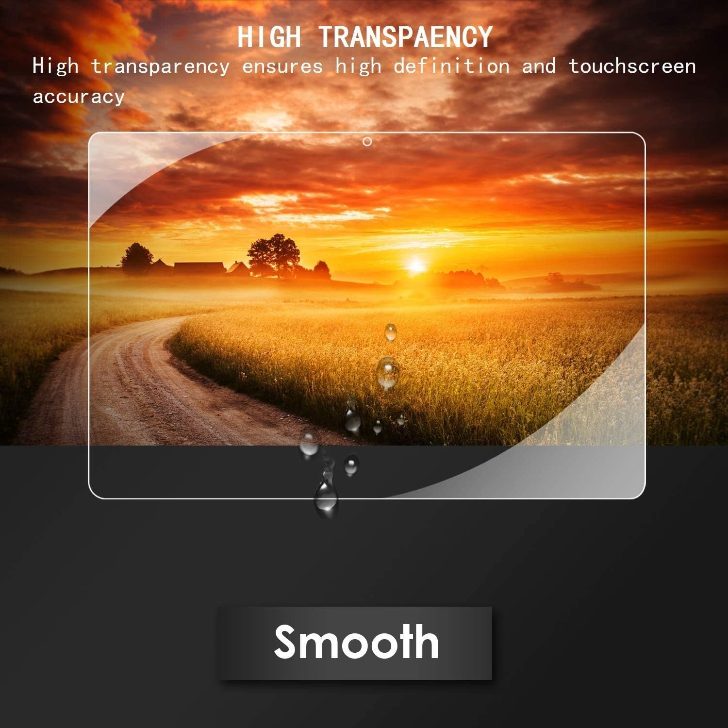 Square Terminal Screen Protector（Model：B07NPNNQLN）, Tempered Glass [ Scratch-Resistant ] [ Touch Sensitive ] [ Easy Install ] 9H Hardness HD Clear Screen Protector for Square Terminal